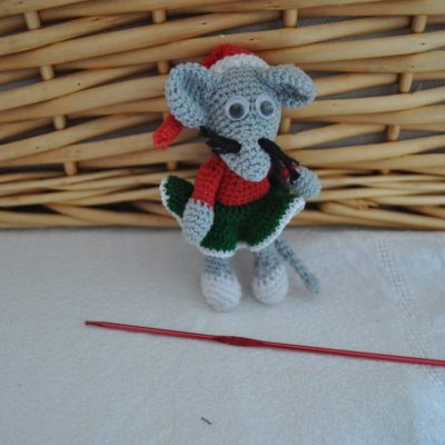 Mini souris de Noël 
10 cm