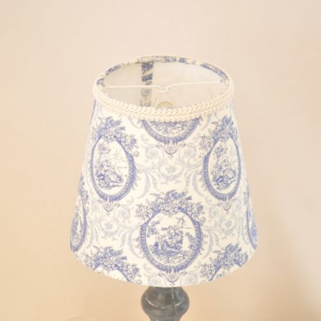 Abat- jour toile de jouy bleue