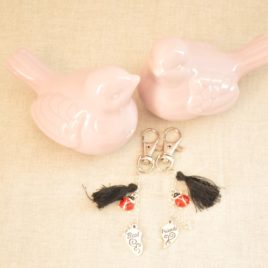 Porte clef avec breloque coccinelle
