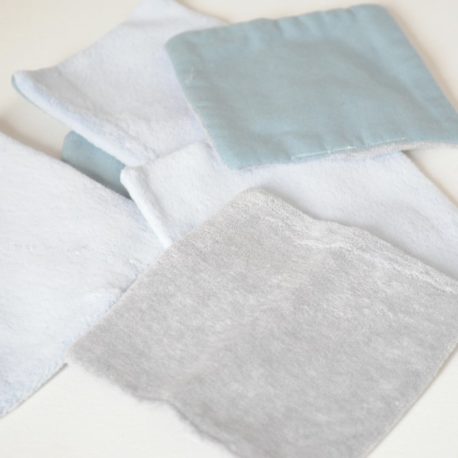 Lot lingettes recyclées couleur jean et polaire grise