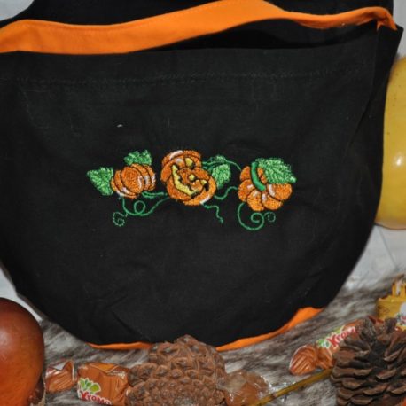 Petit sac bicolore noir et orange en coton oeko-tex