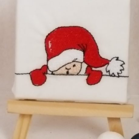 Broderie petit lutin de noël. Création artisanale Bébé Boutchou