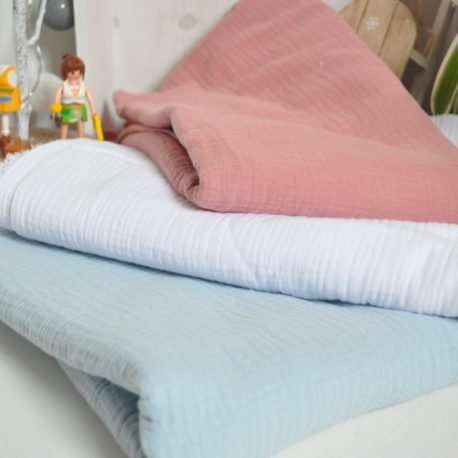 Couleur lange double gaze de coton, certifié oeko-tex