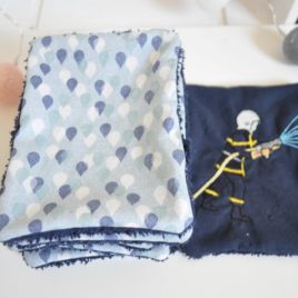 Grandes lingettes lavables pour bébé. Collection Pompier