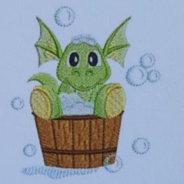 Broderie de bébés monstres au bain