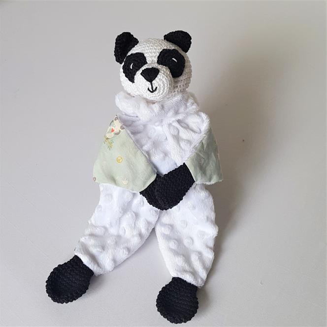 Doudou panda fait-main. Fabrication unique -Bébé Boutchou