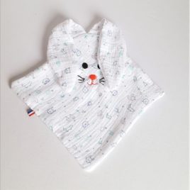 Doudou lapin lange double gaze
