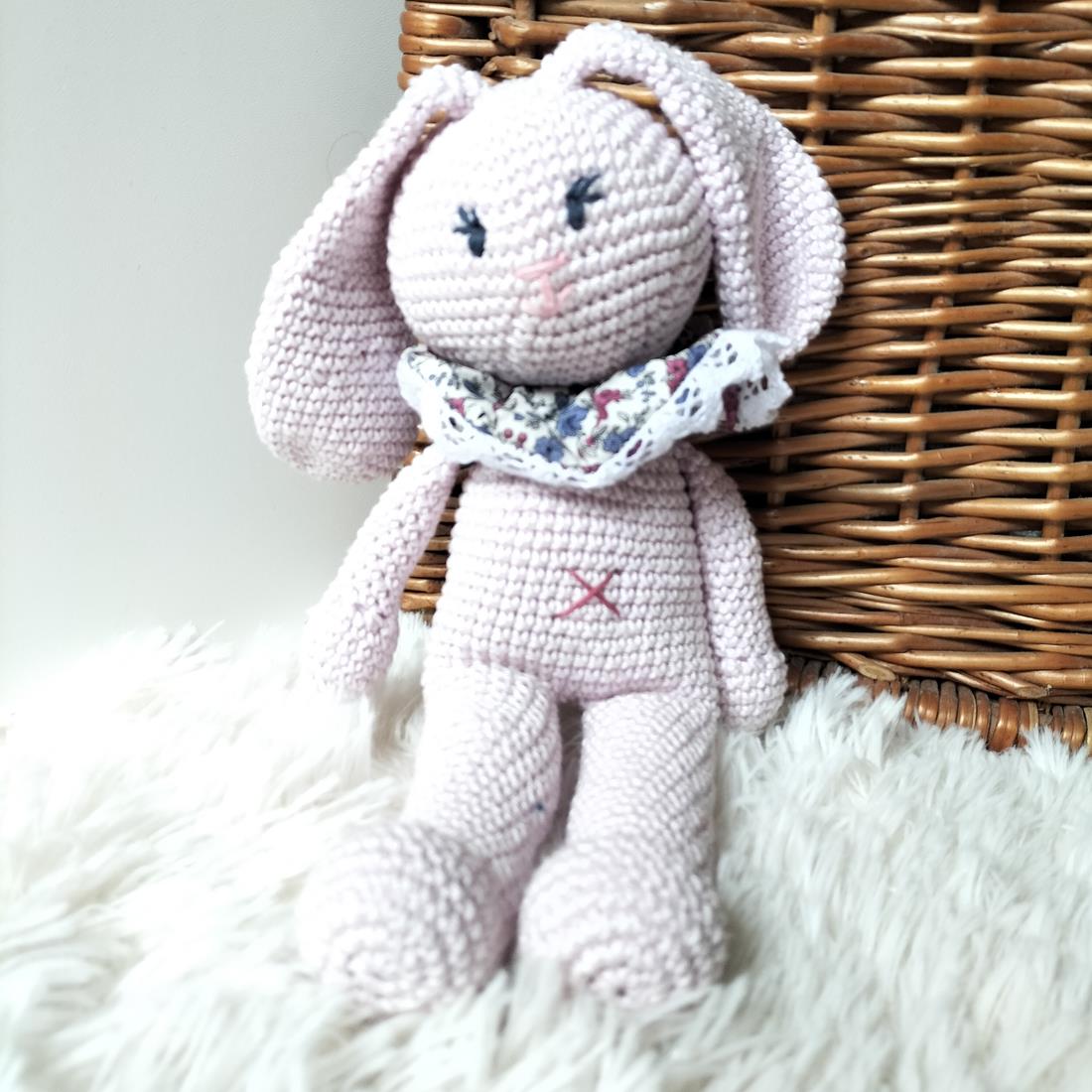 Doudou Crochet Lapin Unique fait main 100% Coton