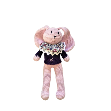 doudou lapin bohème en crochet- Bébé Boutchou
