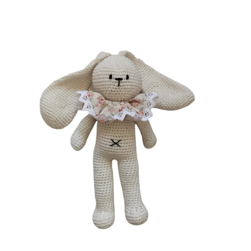 Doudou Crochet Lapin Unique fait main 100% Coton