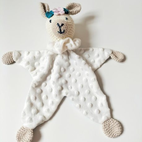 doudou-zanimo-lama-crochet-tissu-amandier-face