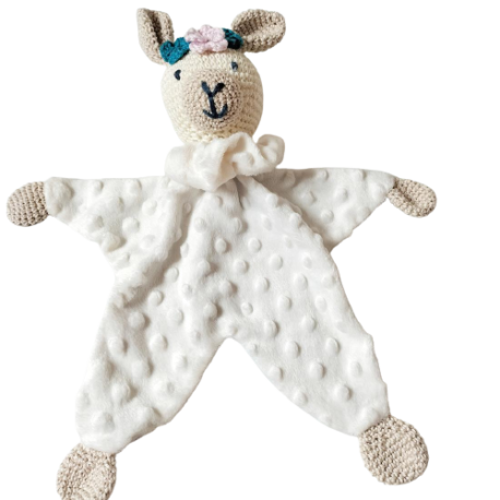 Doudou lama en crochet et bi matière -Bébé Boutchou