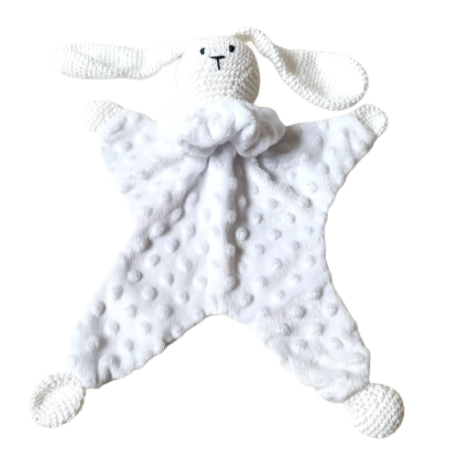 Doudou lapin en crochet et tissus - création Bébé Boutchou