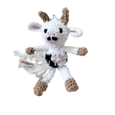 Vache amigurumi porte clef personnalisé by Bébé Boutchou