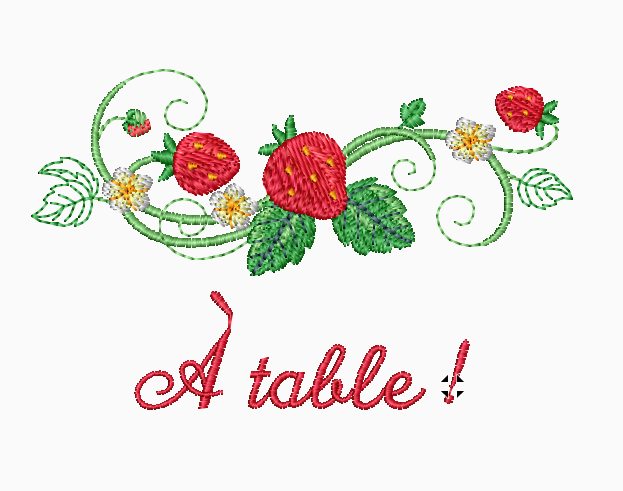 Broderie bordure fruits - Bébé boutchou
