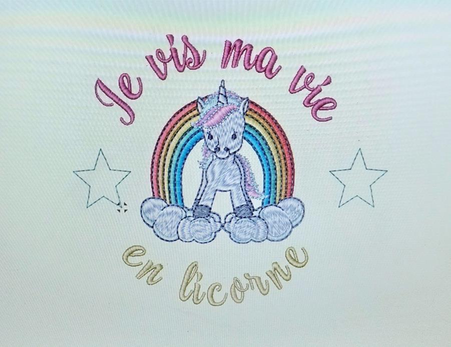 Broderie mini licornes