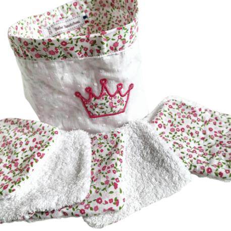 Panière en tissu princesse fleuri - Bébé Boutchou